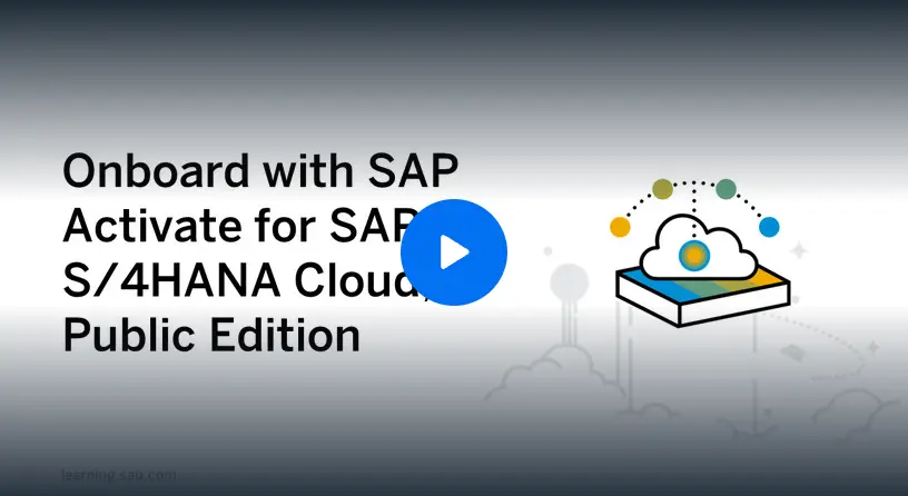 Onboarding with SAP Activate for SAP S/4HANA Cloud, Public Edition